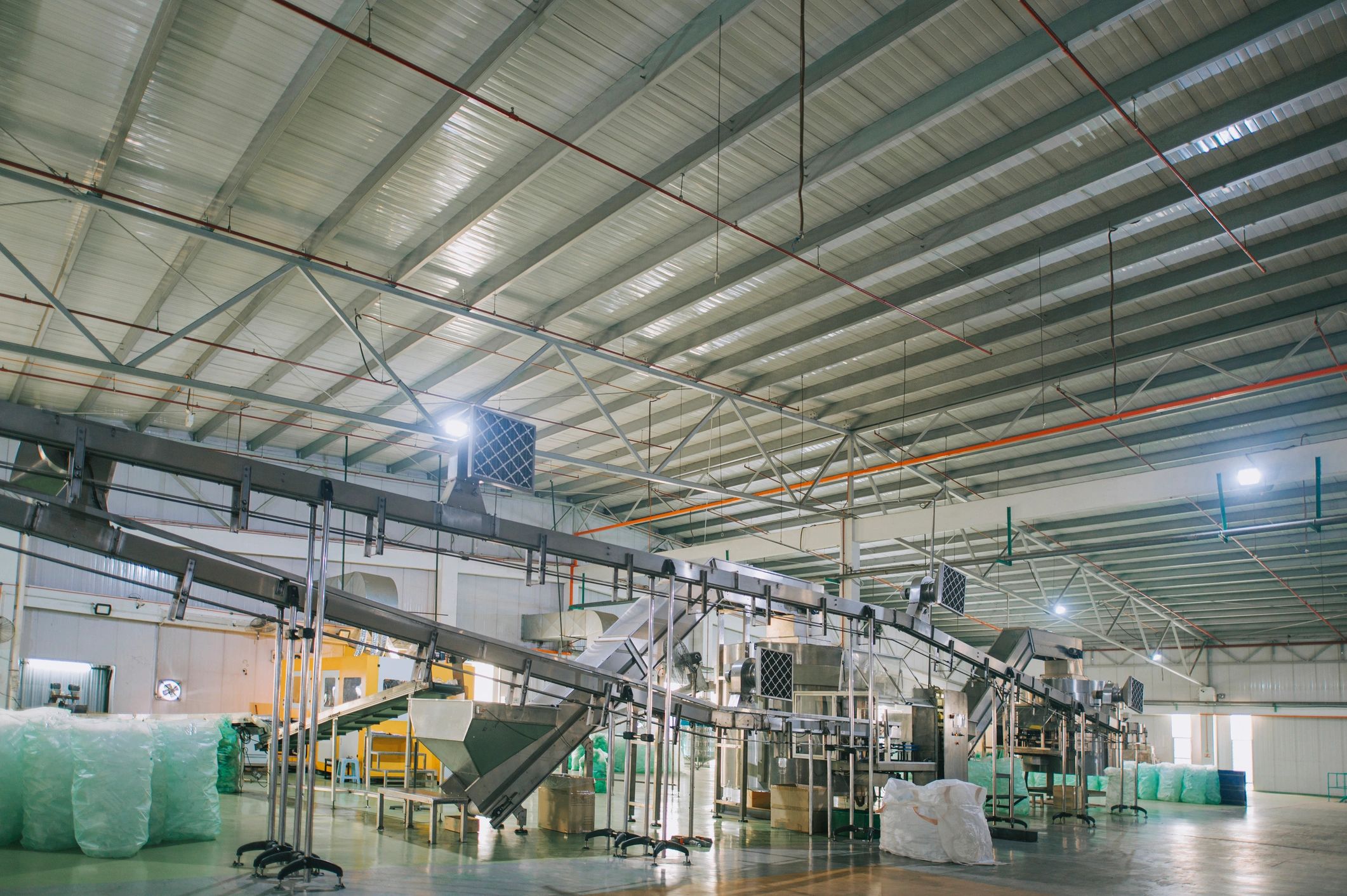 Industrial production facility showing a multi-level environment