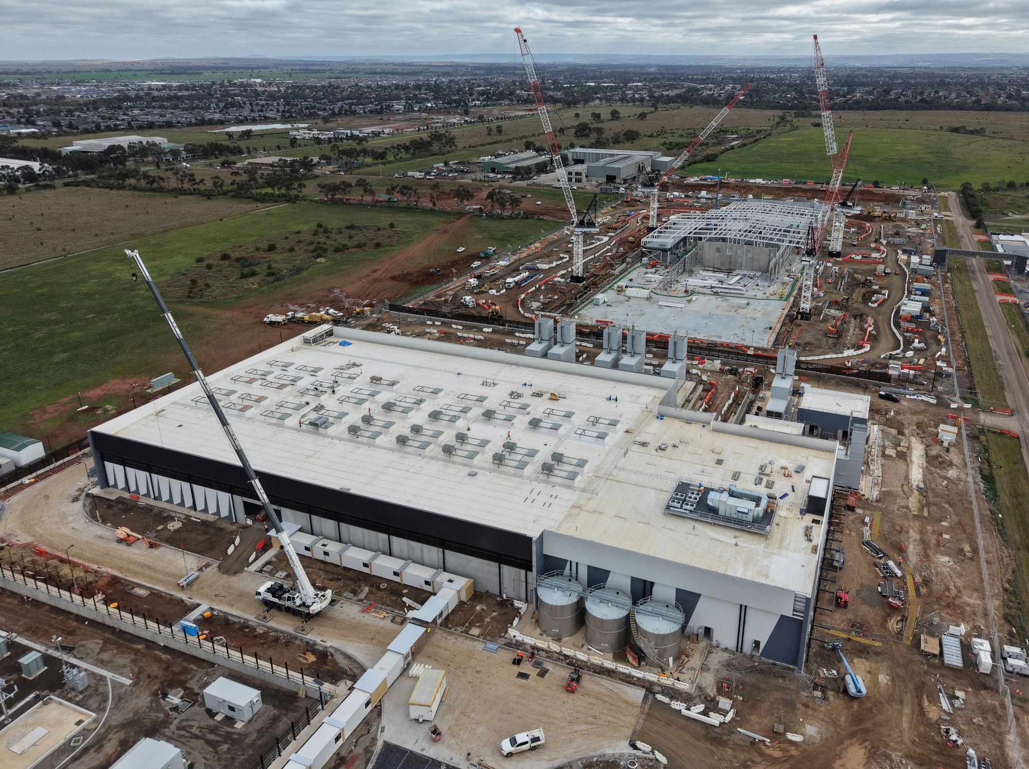 Steel building construction project